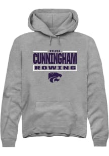 Sylvia Cunningham Rally Mens Graphite K-State Wildcats NIL Stacked Box Hooded Sweatshirt