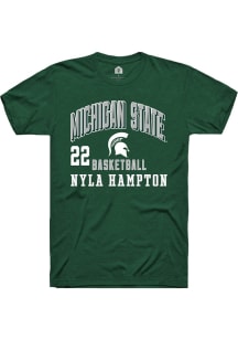 Nyla Hampton Green Michigan State Spartans NIL Arch Logo Short Sleeve T Shirt