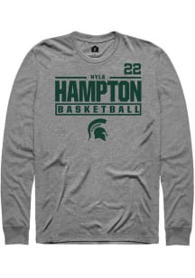 Nyla Hampton Rally Mens Graphite Michigan State Spartans NIL Stacked Box Tee