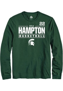 Nyla Hampton Rally Mens Green Michigan State Spartans NIL Stacked Box Tee