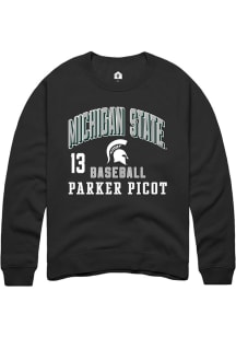 Parker Picot Rally Mens Black Michigan State Spartans NIL Arch Logo Crew Sweatshirt