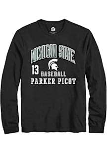 Parker Picot  Michigan State Spartans Black Rally NIL Arch Logo Long Sleeve T Shirt
