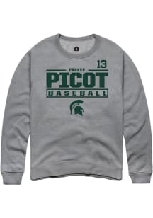 Parker Picot Rally Mens Graphite Michigan State Spartans NIL Stacked Box Crew Sweatshirt