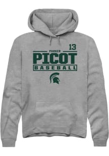 Parker Picot Rally Mens Graphite Michigan State Spartans NIL Stacked Box Hooded Sweatshirt