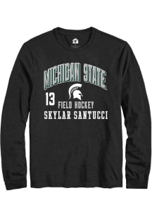 Skylar Santucci Rally Mens Black Michigan State Spartans NIL Arch Logo Tee