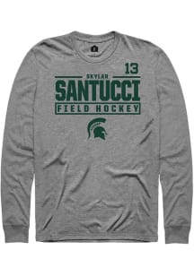 Skylar Santucci Rally Mens Graphite Michigan State Spartans NIL Stacked Box Tee