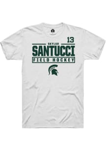 Skylar Santucci White Michigan State Spartans NIL Stacked Box Short Sleeve T Shirt