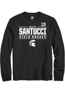 Skylar Santucci Rally Mens Black Michigan State Spartans NIL Stacked Box Tee
