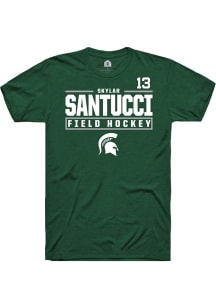 Skylar Santucci Green Michigan State Spartans NIL Stacked Box Short Sleeve T Shirt