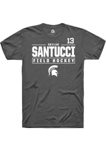 Skylar Santucci Grey Michigan State Spartans NIL Stacked Box Short Sleeve T Shirt