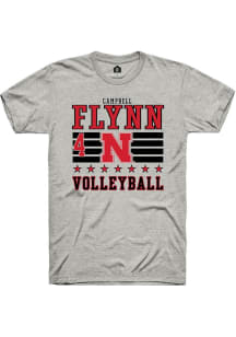 Campbell Flynn Ash Nebraska Cornhuskers NIL Striped Short Sleeve T Shirt