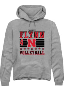 Campbell Flynn Rally Mens Grey Nebraska Cornhuskers NIL Striped Hooded Sweatshirt