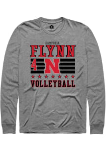 Campbell Flynn Rally Mens Grey Nebraska Cornhuskers NIL Striped Tee