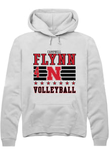 Campbell Flynn Rally Mens White Nebraska Cornhuskers NIL Striped Hooded Sweatshirt