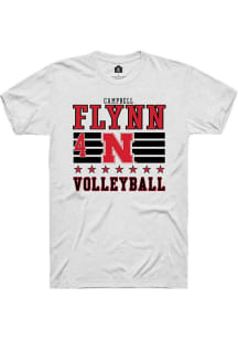 Campbell Flynn White Nebraska Cornhuskers NIL Striped Short Sleeve T Shirt
