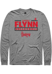 Campbell Flynn Rally Mens Graphite Nebraska Cornhuskers NIL Stacked Box Tee