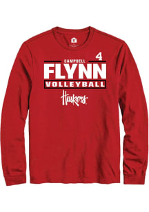 Campbell Flynn Rally Mens Red Nebraska Cornhuskers NIL Stacked Box Tee