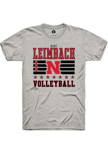Keri Leimbach Ash Nebraska Cornhuskers NIL Striped Short Sleeve T Shirt