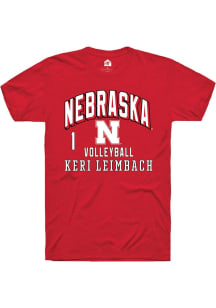 Keri Leimbach Red Nebraska Cornhuskers NIL Arch Logo Short Sleeve T Shirt