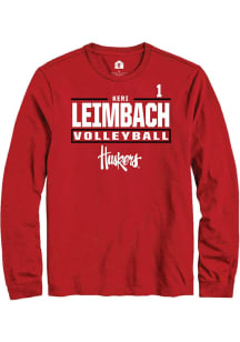 Keri Leimbach Rally Mens Red Nebraska Cornhuskers NIL Stacked Box Tee