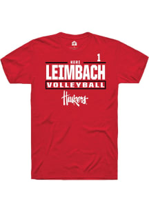 Keri Leimbach Red Nebraska Cornhuskers NIL Stacked Box Short Sleeve T Shirt
