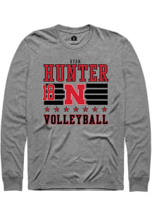 Ryan Hunter Rally Mens Grey Nebraska Cornhuskers NIL Striped Tee