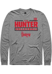 Ryan Hunter Rally Mens Graphite Nebraska Cornhuskers NIL Stacked Box Tee