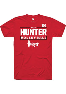 Ryan Hunter Red Nebraska Cornhuskers NIL Stacked Box Short Sleeve T Shirt