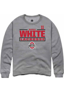 Maddie White Rally Mens Graphite Ohio State Buckeyes NIL Stacked Box Crew Sweatshirt