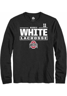 Maddie White Rally Mens Black Ohio State Buckeyes NIL Stacked Box Tee