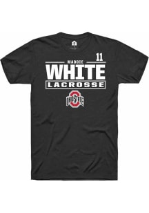 Maddie White Black Ohio State Buckeyes NIL Stacked Box Short Sleeve T Shirt