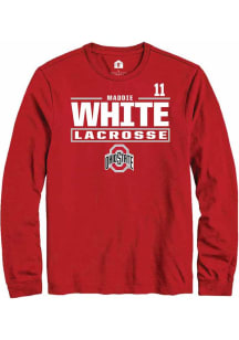 Maddie White Rally Mens Red Ohio State Buckeyes NIL Stacked Box Tee