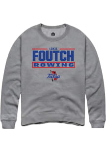 Linzi Foutch Rally Mens Graphite Tulsa Golden Hurricane NIL Stacked Box Crew Sweatshirt