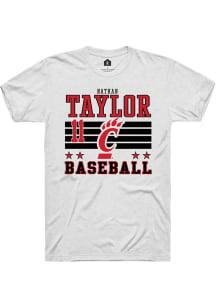 Nathan Taylor White Cincinnati Bearcats NIL Striped Short Sleeve T Shirt