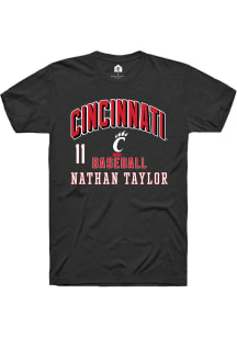 Nathan Taylor Black Cincinnati Bearcats NIL Arch Logo Short Sleeve T Shirt
