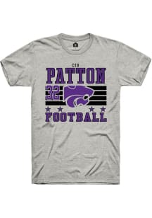 Cub Patton Ash K-State Wildcats NIL Striped Short Sleeve T Shirt