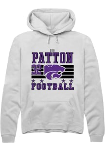 Cub Patton Rally Mens White K-State Wildcats NIL Striped Hooded Sweatshirt