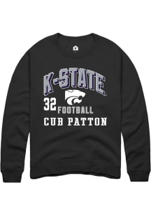 Cub Patton Rally Mens Black K-State Wildcats NIL Arch Logo Crew Sweatshirt