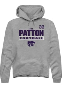 Cub Patton Rally Mens Graphite K-State Wildcats NIL Stacked Box Hooded Sweatshirt