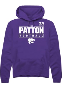Cub Patton Rally Mens Purple K-State Wildcats NIL Stacked Box Hooded Sweatshirt