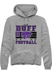 Dillon Duff Rally Mens Grey K-State Wildcats NIL Striped Hooded Sweatshirt