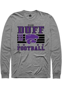 Dillon Duff Rally Mens Grey K-State Wildcats NIL Striped Tee