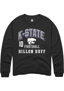 Dillon Duff Rally Mens Black K-State Wildcats NIL Arch Logo Crew Sweatshirt