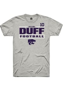 Dillon Duff Ash K-State Wildcats NIL Stacked Box Short Sleeve T Shirt