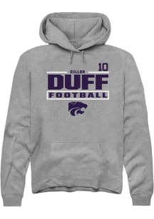 Dillon Duff Rally Mens Graphite K-State Wildcats NIL Stacked Box Hooded Sweatshirt