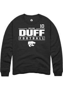 Dillon Duff Rally Mens Black K-State Wildcats NIL Stacked Box Crew Sweatshirt
