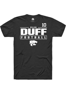 Dillon Duff Black K-State Wildcats NIL Stacked Box Short Sleeve T Shirt