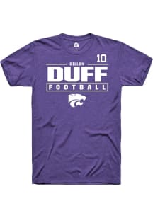 Dillon Duff Purple K-State Wildcats NIL Stacked Box Short Sleeve T Shirt