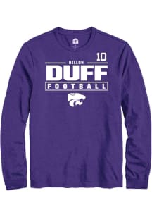 Dillon Duff Rally Mens Purple K-State Wildcats NIL Stacked Box Tee