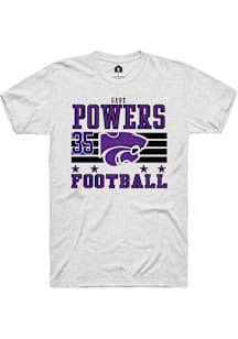 Gabe Powers  K-State Wildcats White Rally Football NIL Striped Short Sleeve T Shirt